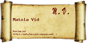 Matola Vid névjegykártya
